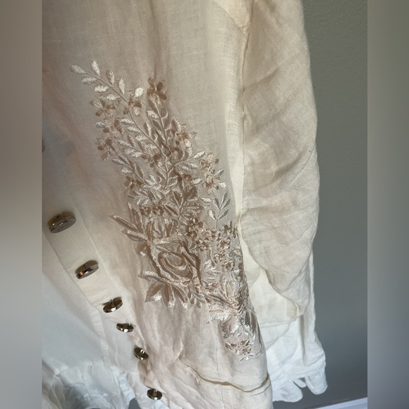 Sundance White Lace Blazer with Floral Embroidery - Picture 3 of 15